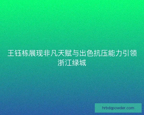 王钰栋展现非凡天赋与出色抗压能力引领浙江绿城
